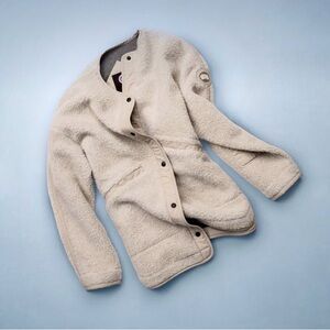 UGG Med Cream Quilted car REVERSIBLE Sherpa snap Winter Coat snow aspen vail